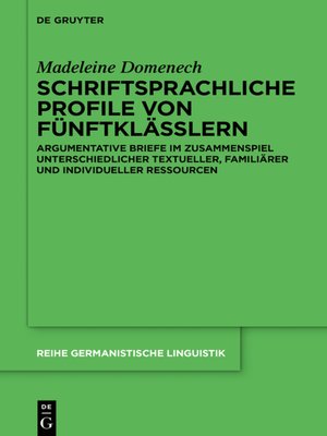 cover image of Schriftsprachliche Profile von Fünftklässlern